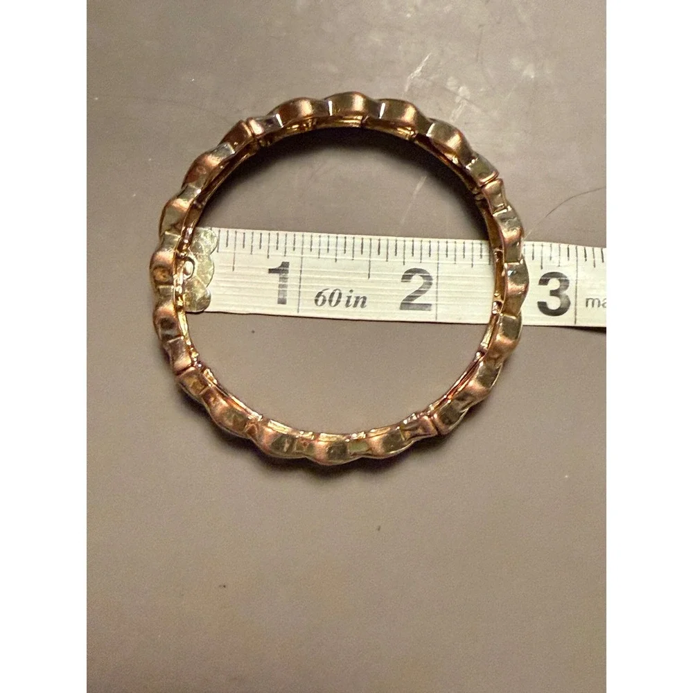 Womens Rose Gold Tone Chunky Curb‎ Link Bangle Bracelet Statement Jewelry